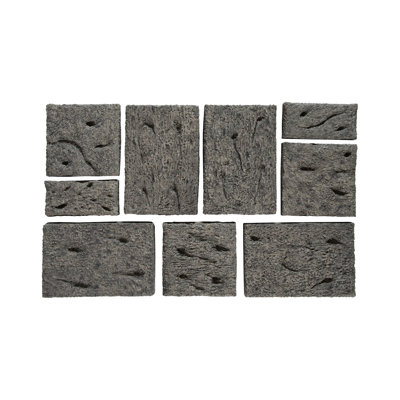 Etched Rock Puzzle Wall Tiles, Set of 9