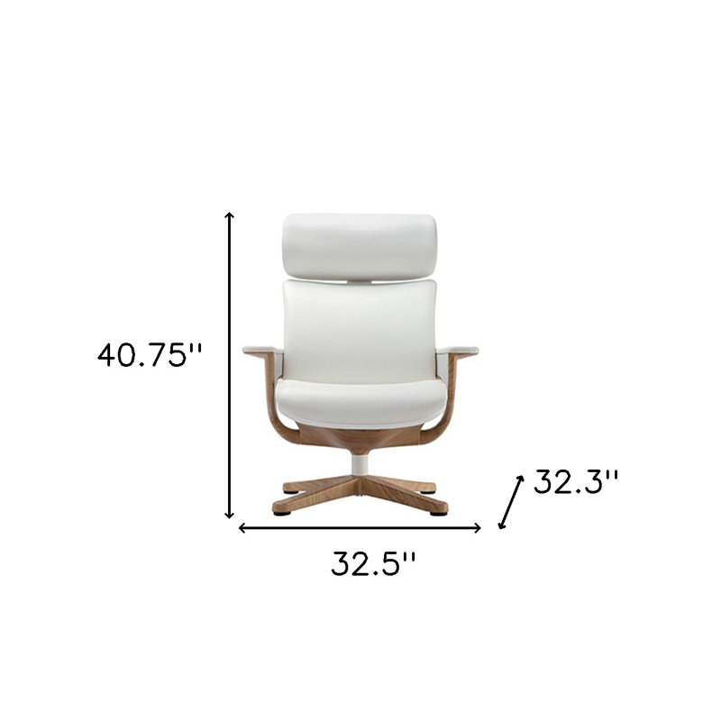 Odacia Swivel Faux Leather Executive Office Chair, White