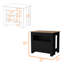 Îlot de cuisine noir à 2 portes - 3 tablettes pour un design intérieur moderne