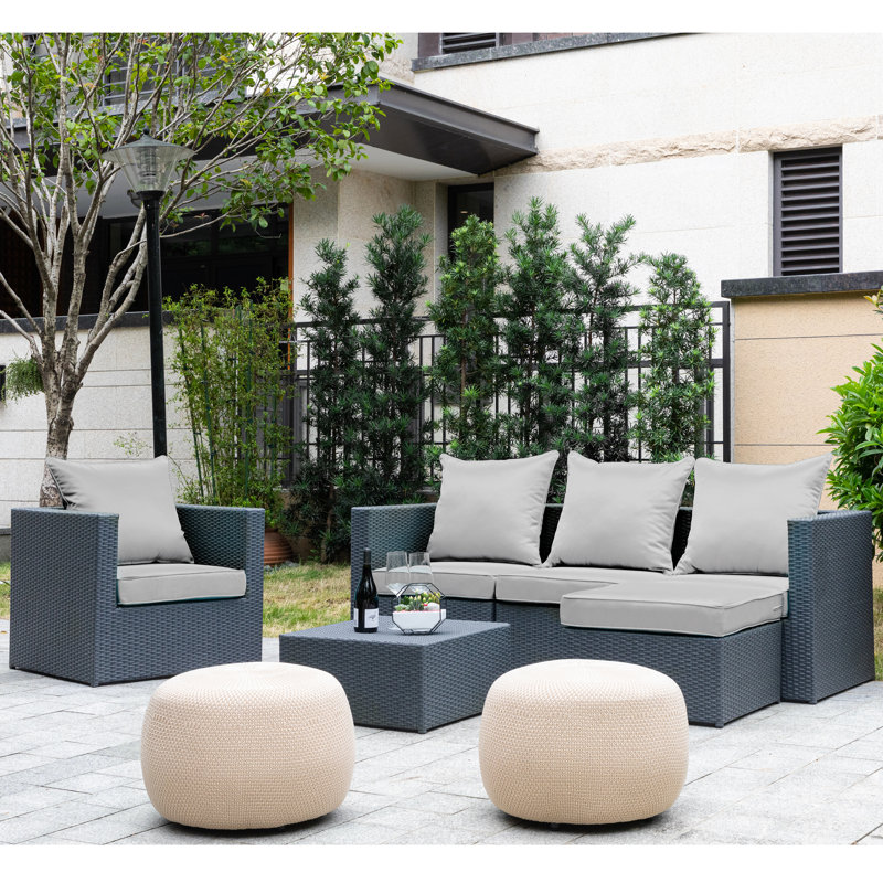Outdoor/Indoor Deep-Seat Cushion Set, Gray