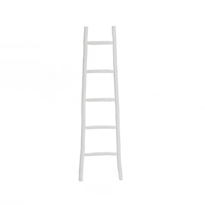 5' Wooden Blanket Ladder – Rustic Farmhouse Storage Ladder for Throws, Towels, and Decorative Display