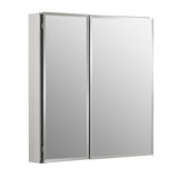 CLC Aluminum Two-Door Medicine Cabinet With Mirrored Doors, Beveled Edges