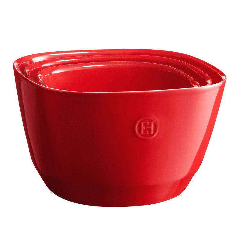 Burgundy Ceramic Salad Bowl, 5.5" H x 8.75" W x 8.75" D