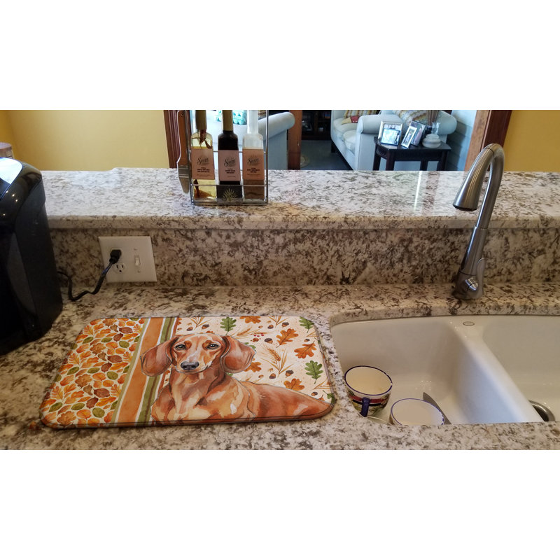 Tapis de séchage d'automne Red Dachshund Heirloom