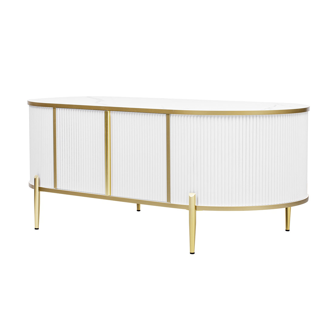 Mercer41 Luxury Oval shaped Fluted Coffee Table | Wayfair