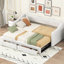 Beige, extensible, rembourré, lit de jour simple TG très grand, tiroirs coulissants, support ergonomique pour le dossier et l'accoudoir, très grand tissu doux, surfaces de tiroir rembourrées, confortable