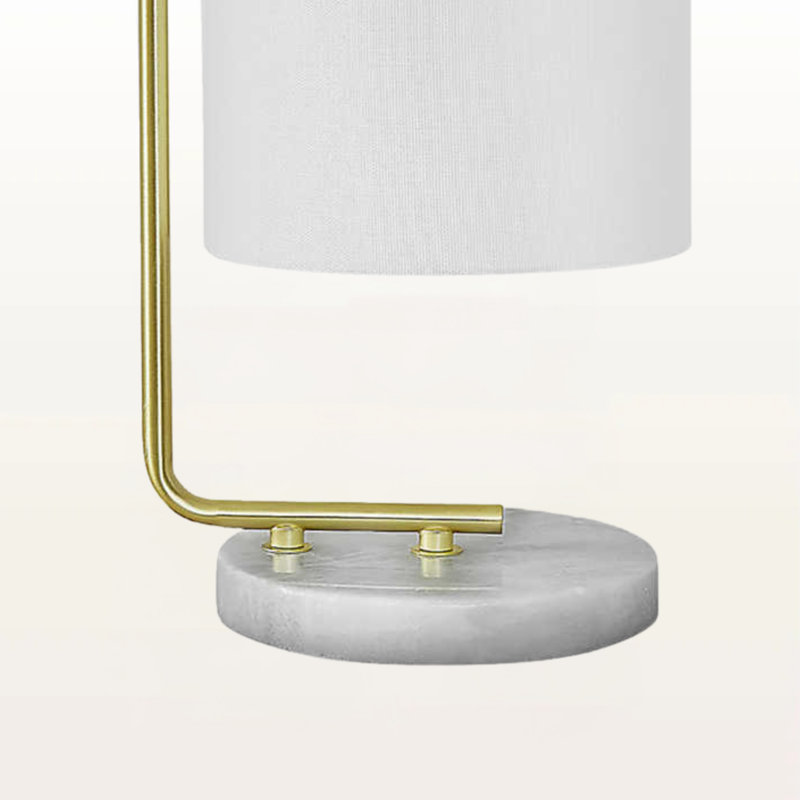 Lampe de table en marbre blanc et ivoire / ivoire Kasia, H 19,8 po x l 7,73 po x P 7,89 po