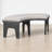 Modern Zanera 5-Piece Dining Table Set, 44" Round Dining Table with Curved Bench & Side Chairs,kitchen table set,dining table set,dining room set