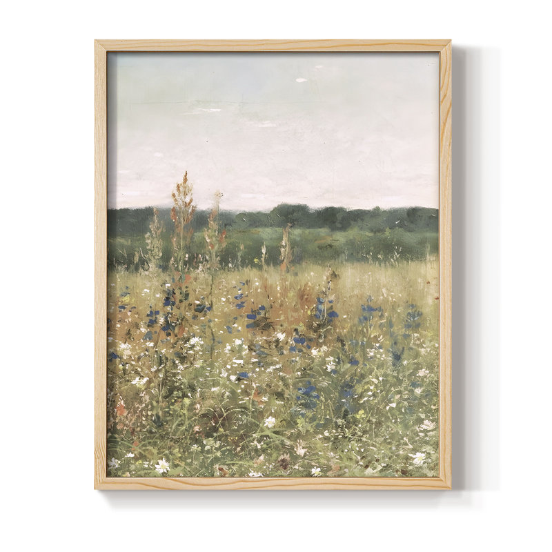 «Vintage Landscape XCI», reproduction encadrée - bois massif, Naturel, H 21 po x l 17 po