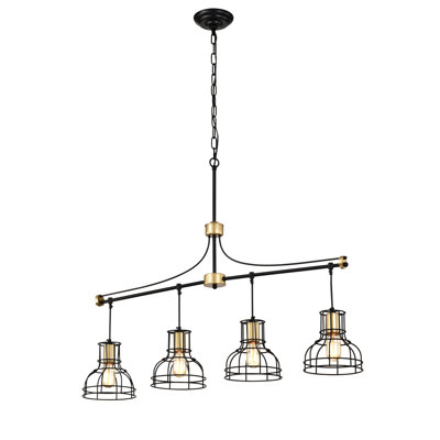 Lustre suspendu 4 lumières avec abat-jour en métal Harvey (ampoule non incluse)