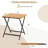  28'' Patio Folding Table w/ Slatted Tabletop Portable Bistro Dining Table