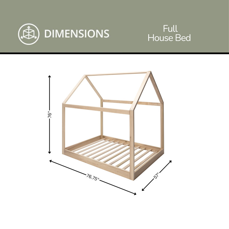 Antaeus Solid Wood House Bed, Full / Double