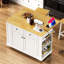 Grand îlot de cuisine 48 pouces avec 2 tabourets de bar (tabourets non inclus)