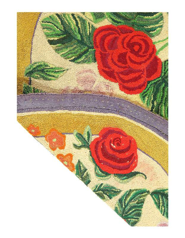 American Antique Hooked Rug 2'11'' X 4'7''