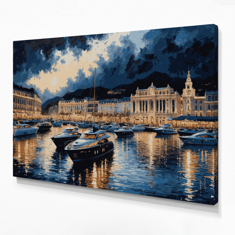 Art mural sur toile gris «Cities Monaco», H 11 po x l 14 po