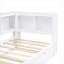 Lit de jour simple en bois massif avec lit gigogne, armoires de rangement et ports USB pour petit espace