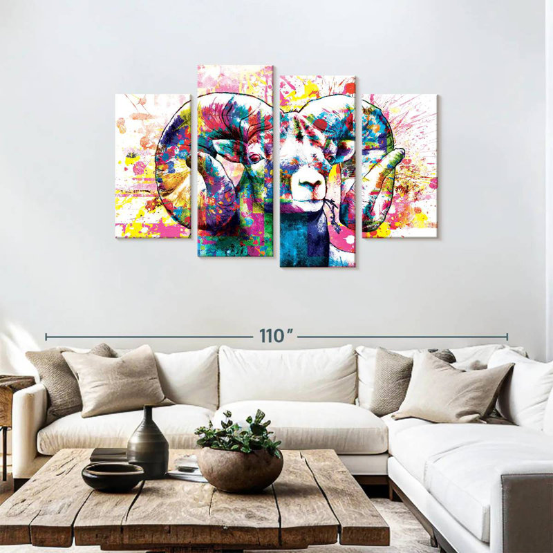 Brampt Ram Paint Splash, 48" H x 75" W