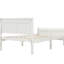 Structure de lit plateforme blanche simple en bois massif avec tête de lit