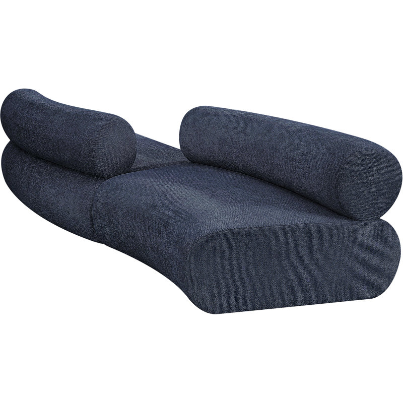 Bale 108" Upholstered Sectional, Navy Chenille Fabric