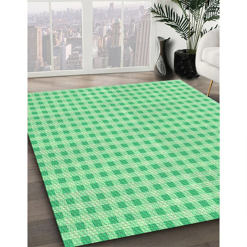 Tapis 100% à motifs 2989 lavable à la machine 1551-GRN, Carré 8 pi