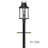 7ft Direct Burial Post with Ladder Rest, Photo Cell & Ground Outlet - Textured Black