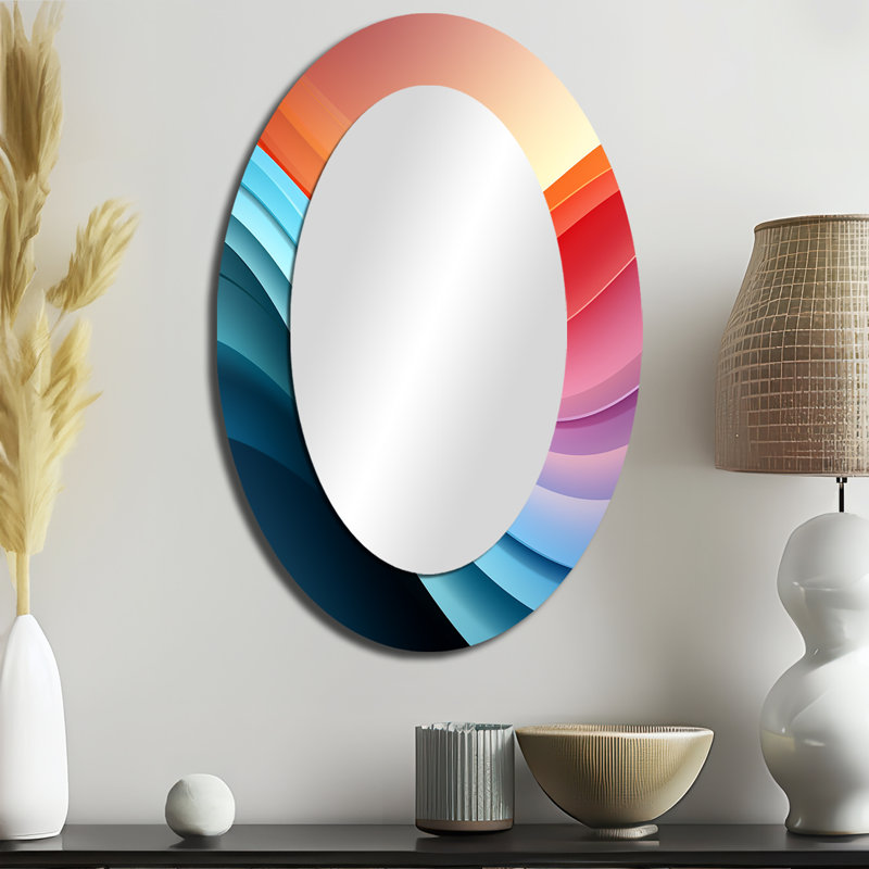 Miroir mural Rainbow Colors Symphony I - Bleu, H 36 po x l 24 po