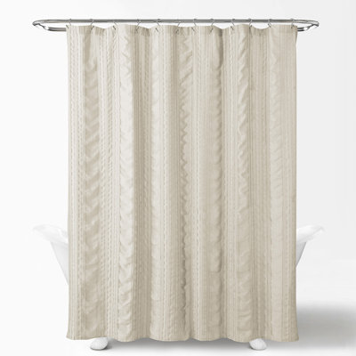 Rideau de douche touffeté à rayures Seersucker, 72 po x 72 po