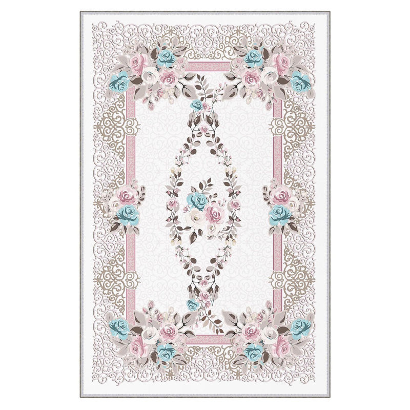Premium Woven Area Rug, 5.9 x 9.2 Feet | 100% Polyester, 650 g/m² | Antibacterial, Non-Slip PVC Dot Underside, 0.3 in Pile Height | Machine Washable, 3D Digital Printing | Perfect for Living Room & Bedroom Decor