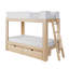 Lit superposé simple au-dessus de simple de style Mid-Century avec tiroirs de rangement, blond / blanc-1516521026