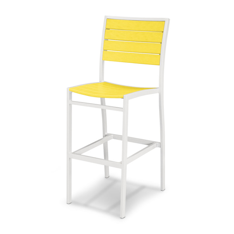 Chaise d'appoint de bar POLYWOOD Euro, Citron, Blanc