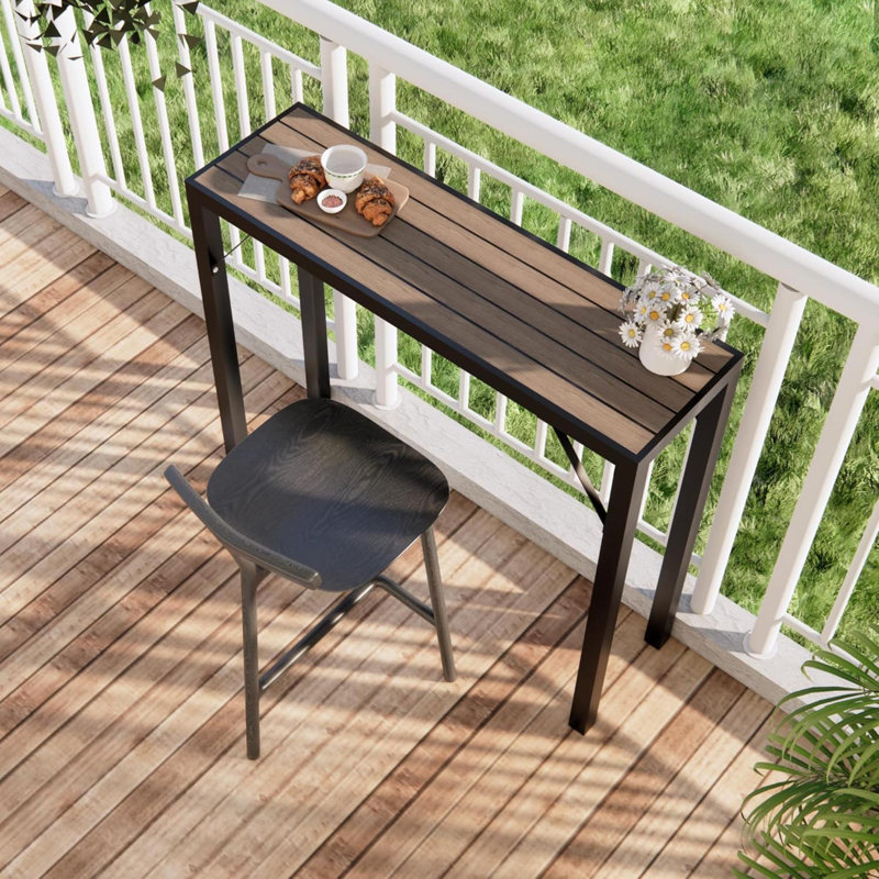 Outdoor Bar Table Patio Bar Height Table Bar Counter Pub Dining Table With Waterproof Top For Balcony  Garde  Yard Poolside