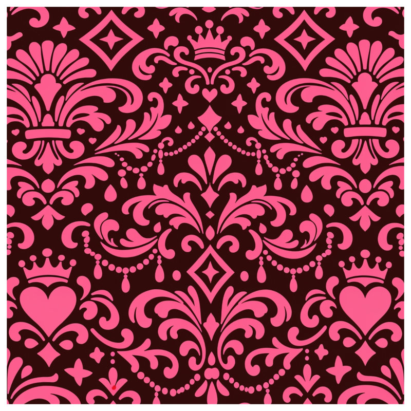 Housses de couette à motif damassé rose, Twin