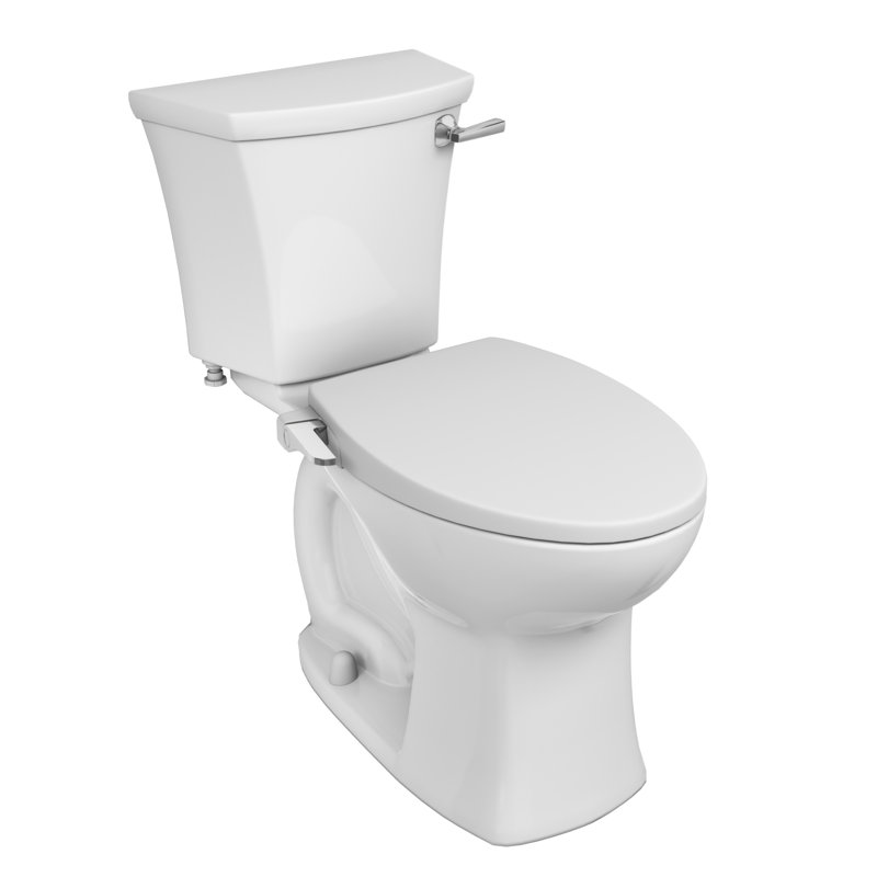 Toilette deux pièces American Standard avec siège de bidet et anneau de cire Edgemere, chasse d'eau droite, blanc