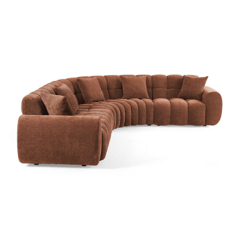 Canapé en forme de L 6,3 po Minimore, Chenille rouille
