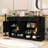 Farmhouse Sideboard with 3 Drawers, Adjustable Shelves and Open Storage-796955836