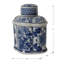 Pot ovale avec couvercle - bleu, blanc