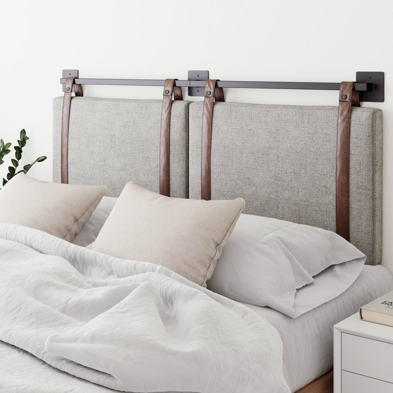 Tête de lit tapissier Kroeker, Très grand, Gris clair