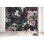 Murale fleur rose à motif géométrique foncé-1007614908