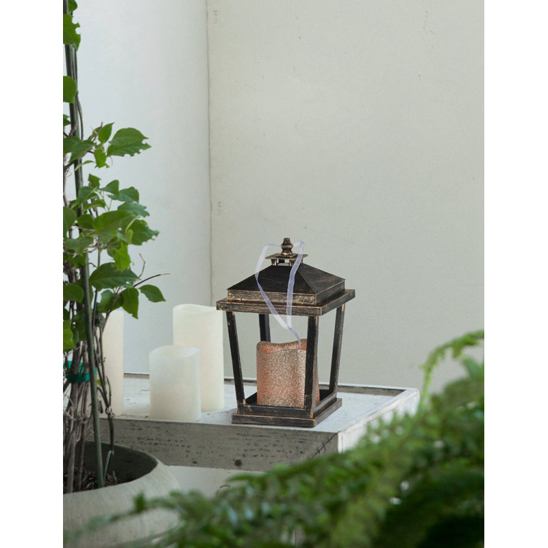 Ensemble de 2 lanternes Menifee avec bougie à DEL, courte 5 po x 5 po x 8,5 po
