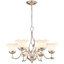 Lustre classique/traditionnel à 6 lumières en acier, à intensité variable et verre dépoli-2007482839