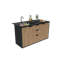 Cuisine d'extérieur compacte Keter Signature Collection avec évier intégré, espace de préparation pour la cuisson ou le barbecue et rangement pour accessoires, couleur pin.