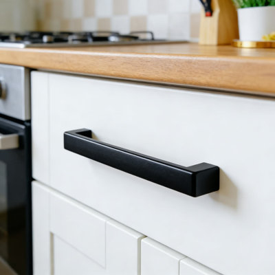 10-Pack Solid Slim Square Bar Drawer Pulls, 3 Inch Centre To Centre Cabinet Handles, Matte Black Finish For Kitchen And Bathroom Hardware