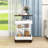 Adjustable End Table with Wheels and Storage Shelves-1319899866