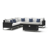 6 Piece Deep Seating Sectional And Fire Pit Table Set
