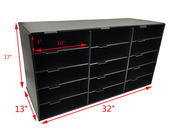 FixtureDisplays® Construction Paper Storage Bin 15 Slot Vertical File  Compartment Organizer for Home, Office, Classroom 32 X 13 X 17, Slot 10 X  3 15316