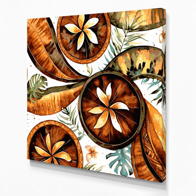 Art mural sur toile hawaïen, calebasse brune