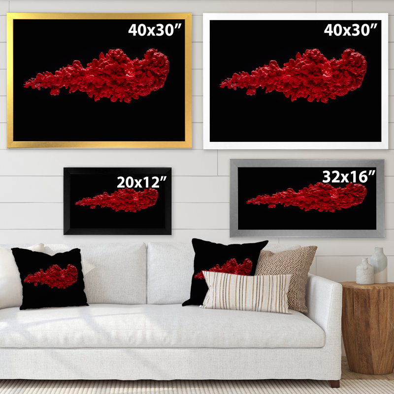 Red River or Red Ink Liquide - peinture sur toile, H 34 po x l 44 po x P 1,5 po, Cadre photo argenté