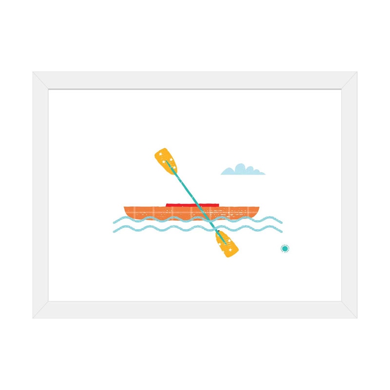 Kayak - reproduction d'impression, Blanc, H 24 po x l 32 po x P 1 po, Papier encadré blanc