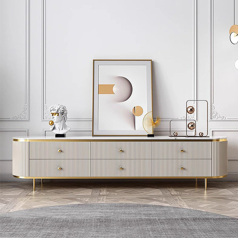 Armoire de rangement de télévision moderne et luxueuse, H 18,5 po x L 86,61 po x l 15,75 po