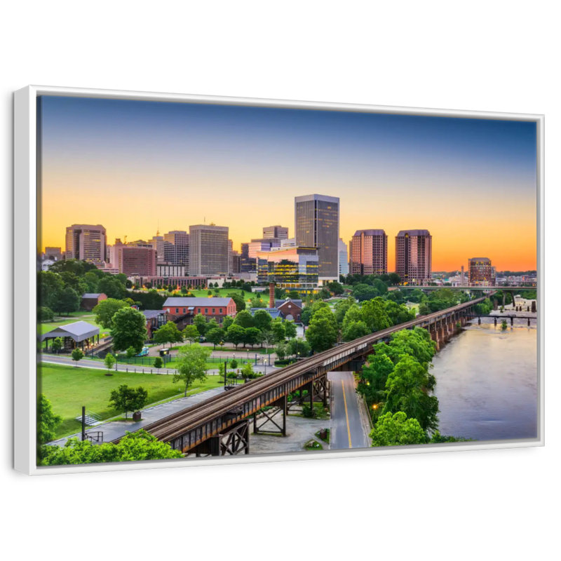Richmond, Floating Frame White, 13" X 9"